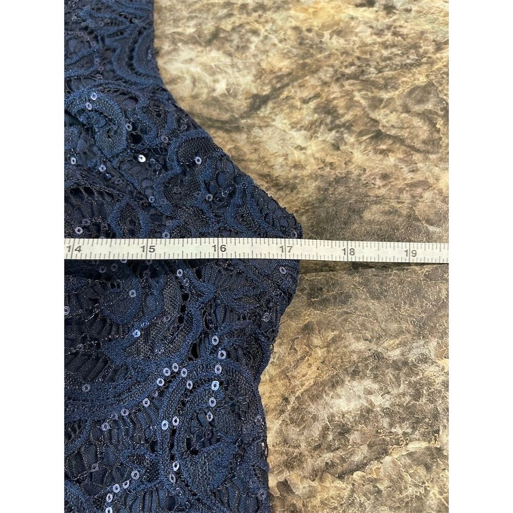 City Triangles Navy Blue Knee Length Dress Bedazzled Halter Size 13. Sku157 - Picture 9 of 16